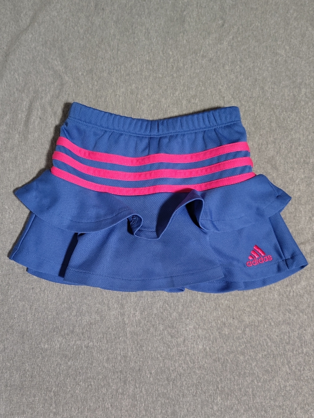 Toddler Adidas Blue Skort with Pink Stripe Accents